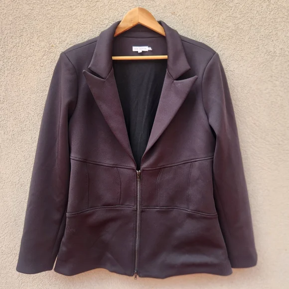 GOOD AMERICAN Women's Waisted Stretch Blazer Size 5 Extra Large Black - Picture 2 of 10